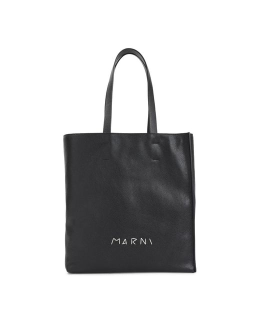 Marni Black Weiche Neue Große Museo Tasche