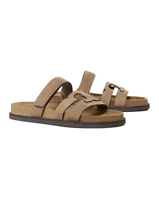 Tory Burch Brown Sliders