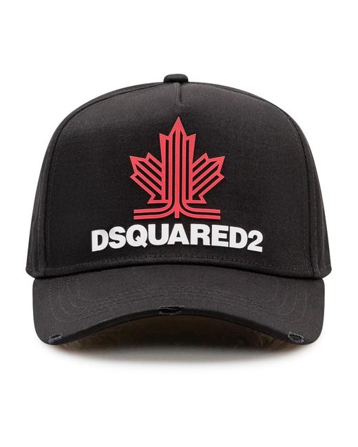 DSquared² Black Baseball Cap Gabard