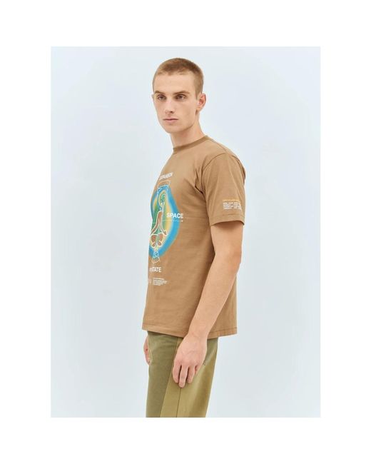 Space Available Tops ,Bruin ,Katoen Grafische Print Katoenen T-Shirt in het Green voor heren