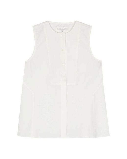 Maison Kitsuné Sleeveless Tops in het White