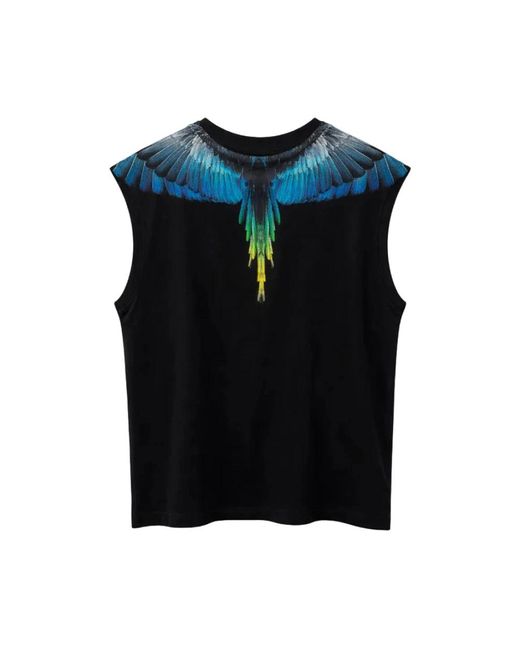 Marcelo Burlon Black Sleeveless Tops for men