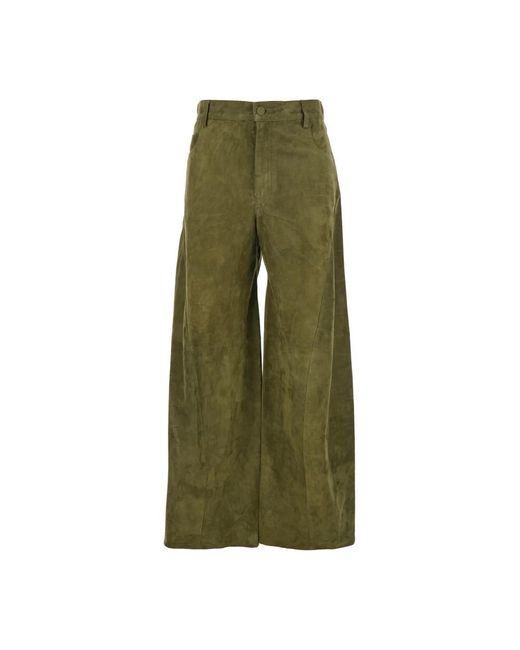 Wide Trousers Marni de color Green