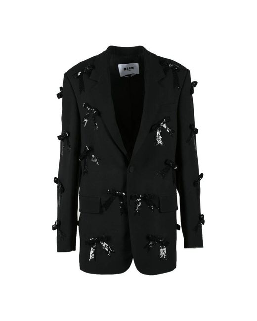 MSGM Black Polyester jacke