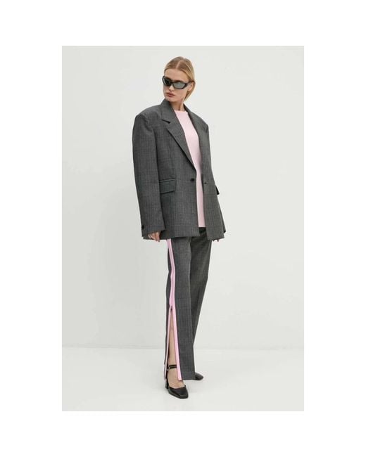 MSGM Broeken ,Grijs ,Wol Wide Broeken in het Gray