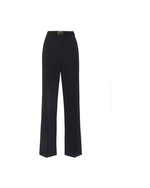 Elisabetta Franchi Black Wide Trousers