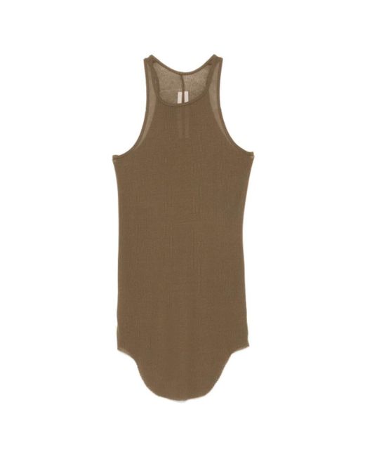 Rick Owens Brown Rippentanktop in bohnenfarbe