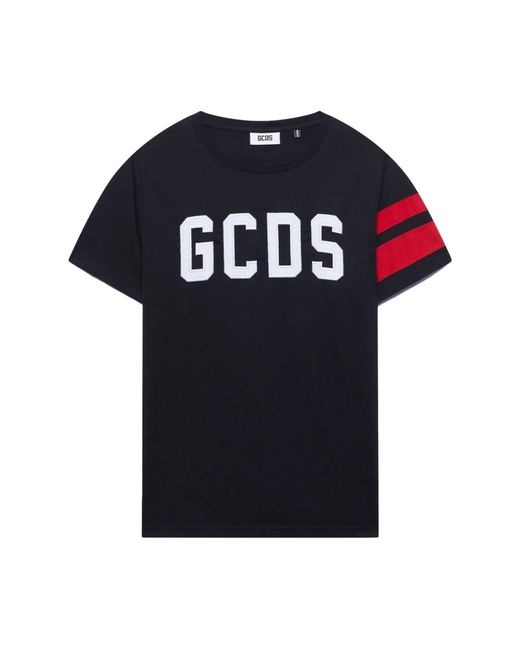 Gcds Tops ,Zwart ,Katoen Katoenen T-Shirt Met Geborduurd Logo in het Black voor heren