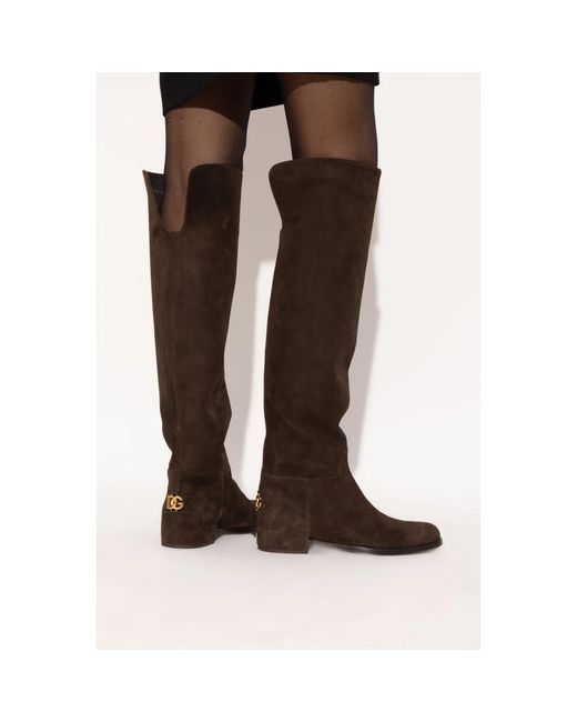 Dolce & Gabbana Brown Over-Knee Boots