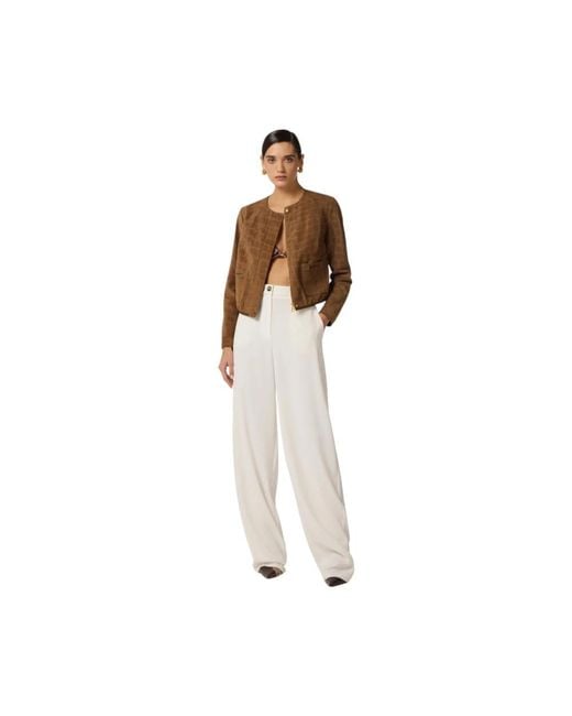 Elisabetta Franchi Brown Leather Jackets