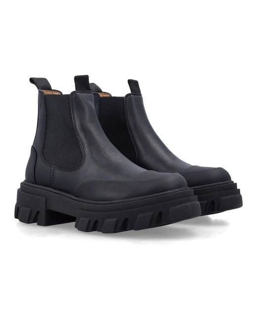 Ganni Blue Chelsea Boots