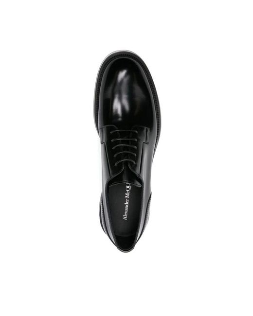 Alexander McQueen Schwarze Flache Schuhe Klassischer Stil in Black für Herren