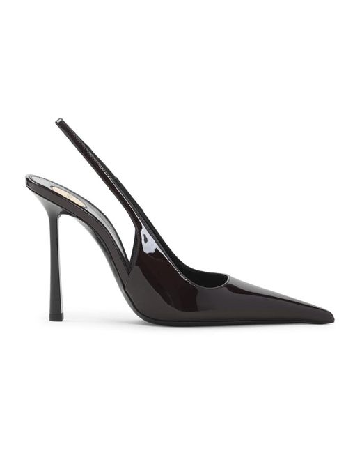 Saint Laurent Donkerbruine Kalfleren Pumps in het Metallic