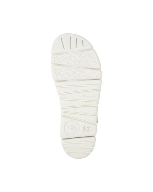 Camper White Natürliche weiße flache sandalen frauen