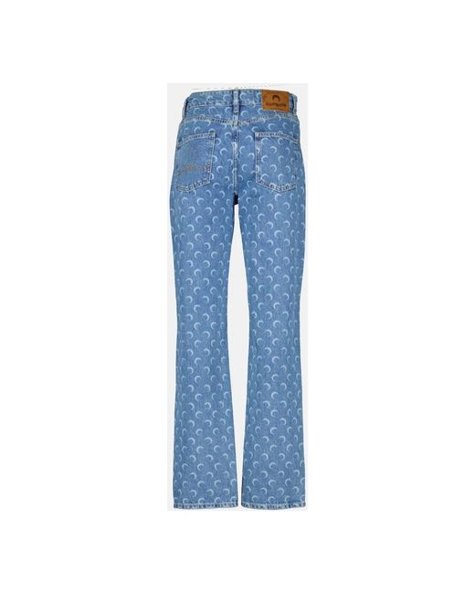 MARINE SERRE Blue Flared Jeans