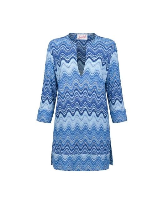 Mc2 Saint Barth Blue Short Dresses