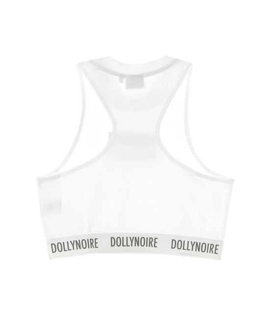 DOLLY NOIRE White Highneck Taschen Top Weiß/Mint