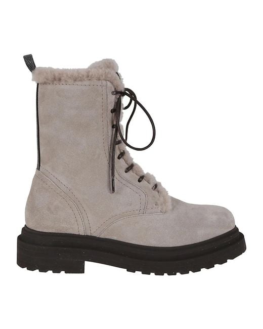 Lace-Up Boots Brunello Cucinelli de color Brown