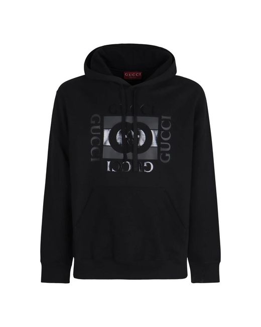 Gucci Hoodies & Sweatvesten ,Zwart ,Katoen Cotton Jersey Sweatshirt in het Black voor heren