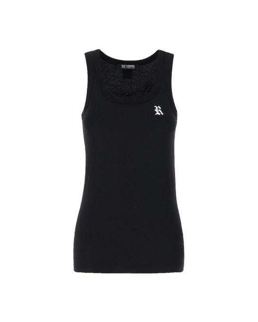 Sleeveless Tops Raf Simons de color Black