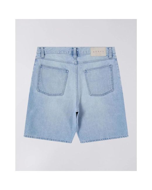Edwin Korte Broeken ,Blauw ,Denim Denim Shorts in het Blue voor heren