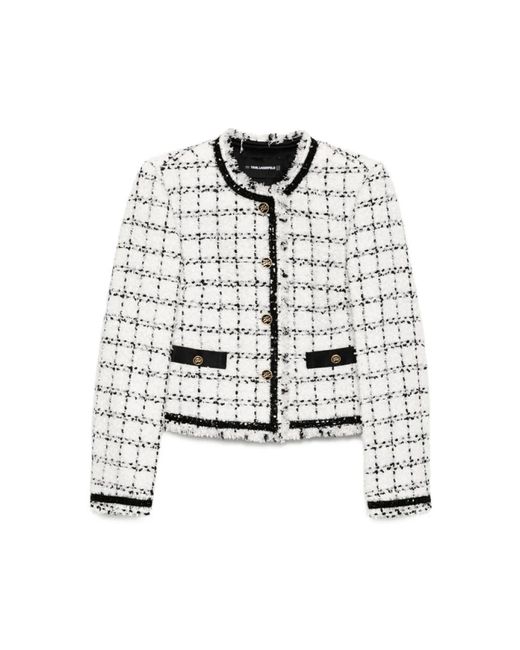 Karl Lagerfeld White Tweed Jackets