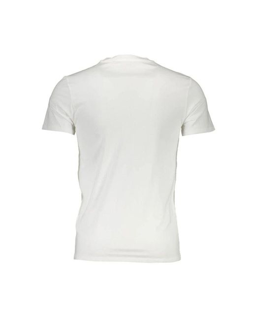 Guess Weißes v-ausschnitt t-shirt regular fit in White für Herren