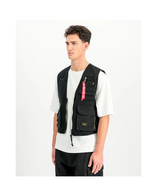 Alpha Industries Black Vests for men
