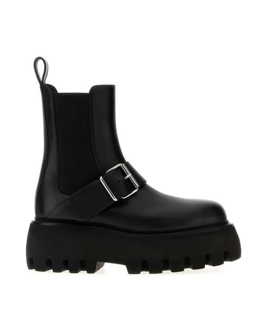 McQueen Black Sofa Buckle Boot