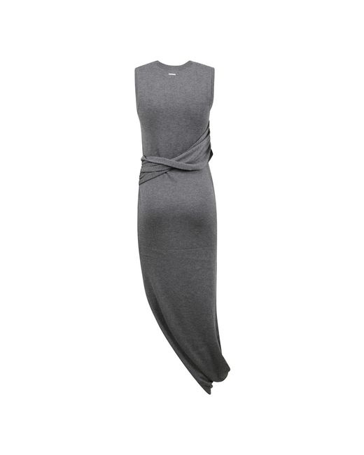 J.W. Anderson Grijze Mouwloze Jurk Met Asymmetrische Zoom in het Gray