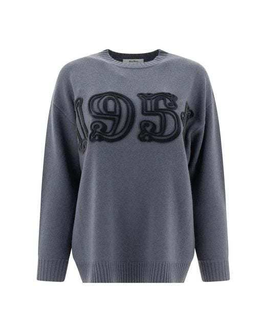 Max Mara Gray Round-Neck Knitwear