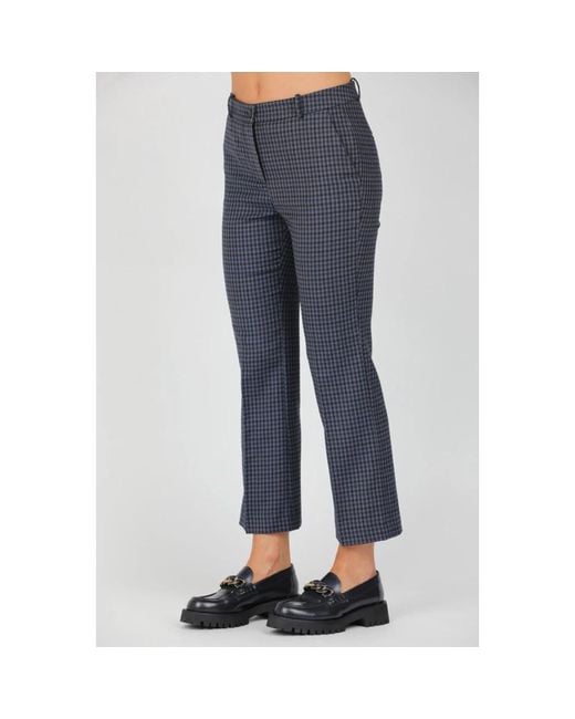 ROSSO35 Blue Cropped Trousers