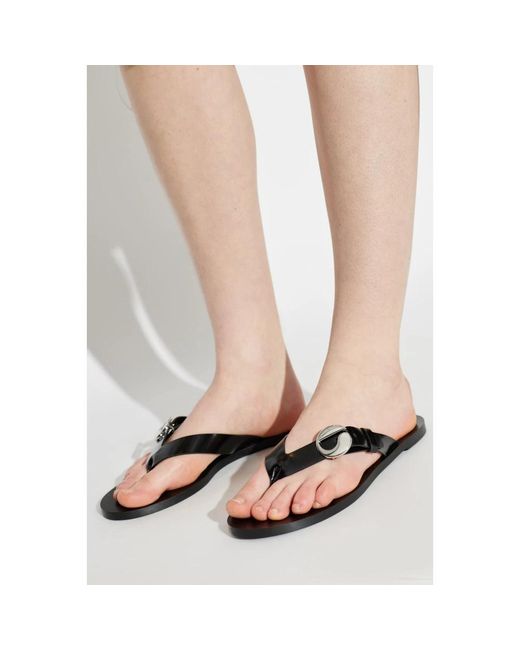 Coperni Black C Logo Flip Flops