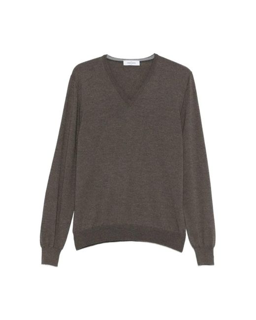Gran Sasso Gray V-Neck Knitwear for men