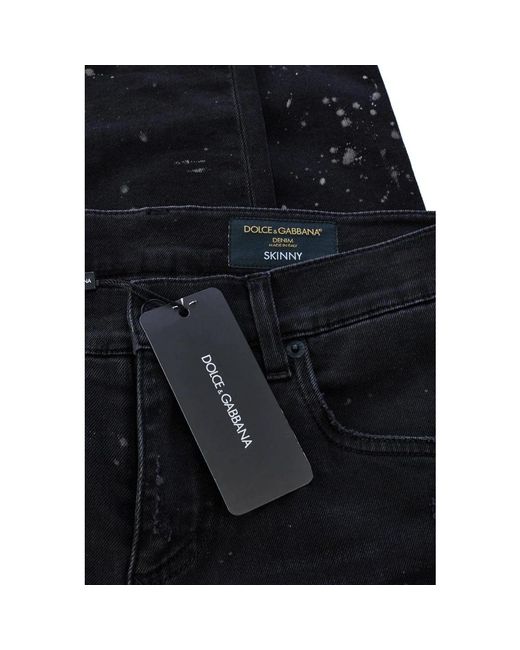 Dolce & Gabbana Skinny broken jeans in Black für Herren