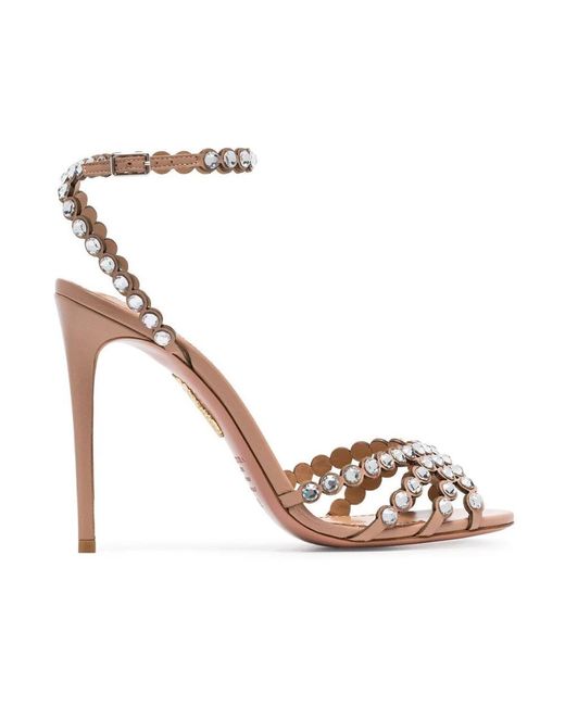 Aquazzura Metallic High Heel Sandals