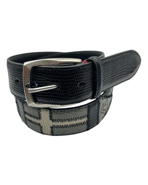 Paolo Vitale Lizard Ledergürtel in Black für Herren