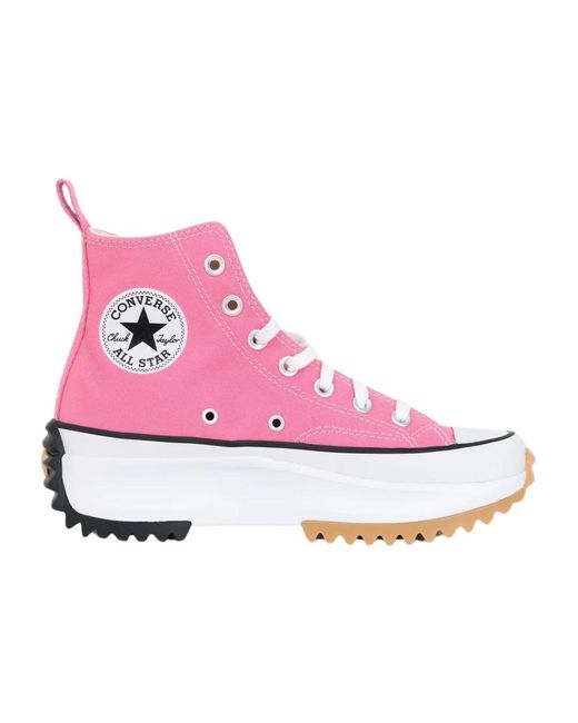 Sneakers rosa bianche donna run star hike hi di Converse in Pink