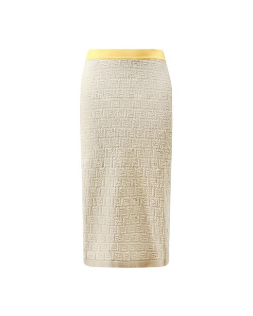 Fendi Natural Midi Skirts