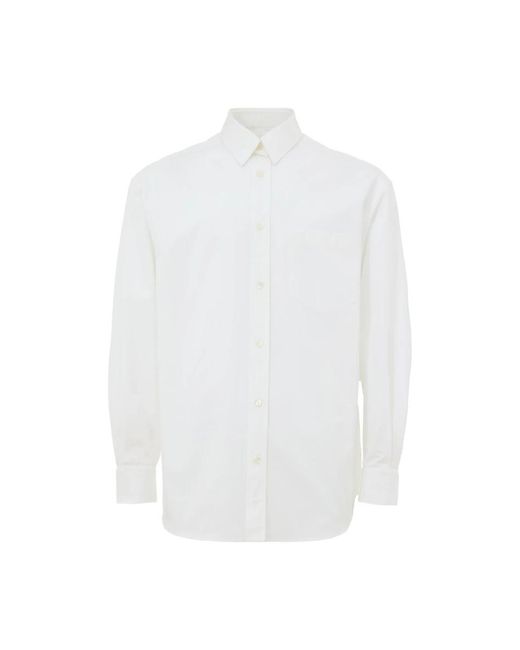 Gucci Overhemden ,Wit ,Katoen Katoenen Poplin Overhemd Met -Detail in het White voor heren