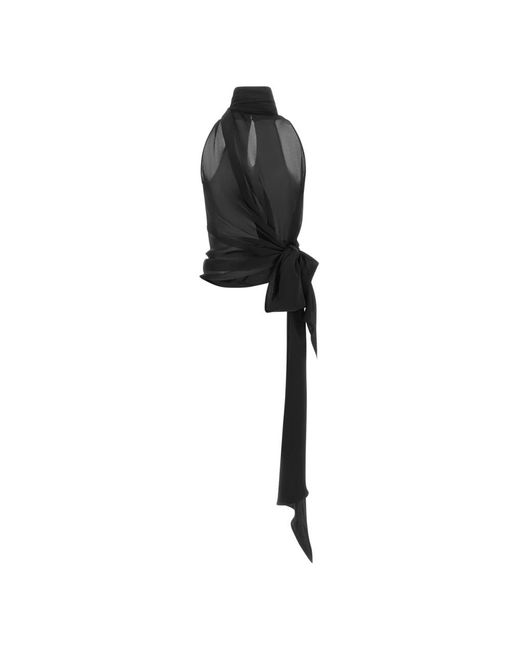 Balmain Black Sleeveless Tops