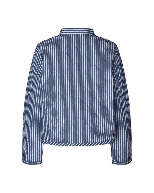 Lolly's Laundry Jassen ,Blauw ,Gestreepte Jas Voor Vrouwen in het Blue