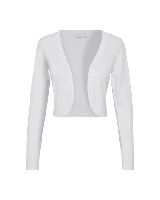 Kaffe Truien & Vesten ,Wit ,Chalk Bolero Met Lange Mouwen in het White