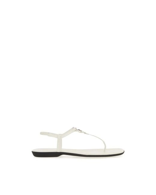 Gucci White Flat Sandals