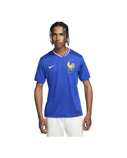 Nike Fitness ,Blauw ,Polyester Frankrijk Thuis Shirt 2024/2026 in het Blue voor heren