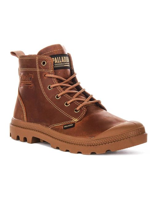 Palladium Brown Lace-Up Boots for men