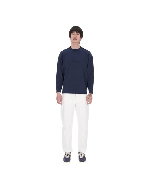 C P Company Blue Round-Neck Knitwear for men