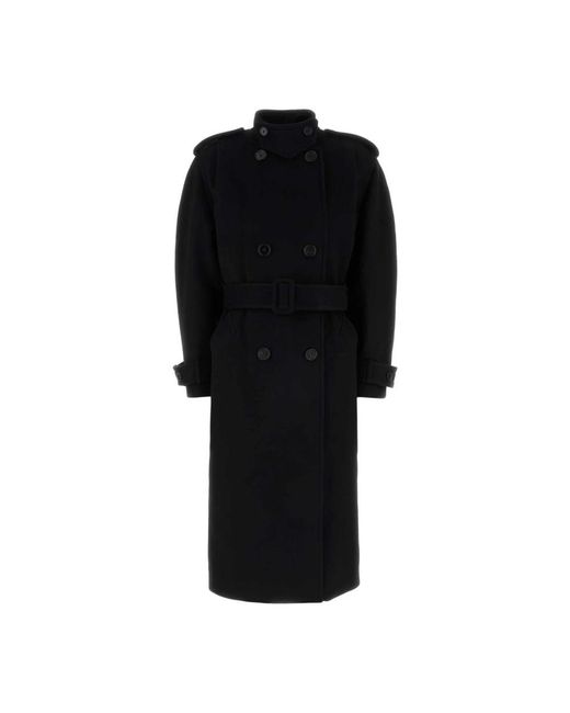 Chloé Double-Breasted Wool Coat in het Black