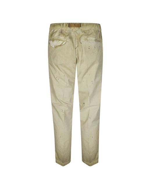 White Sand Green Slim-Fit Trousers for men