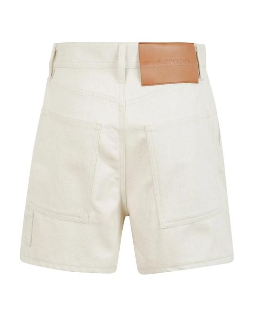 Jil Sander White Denim Shorts